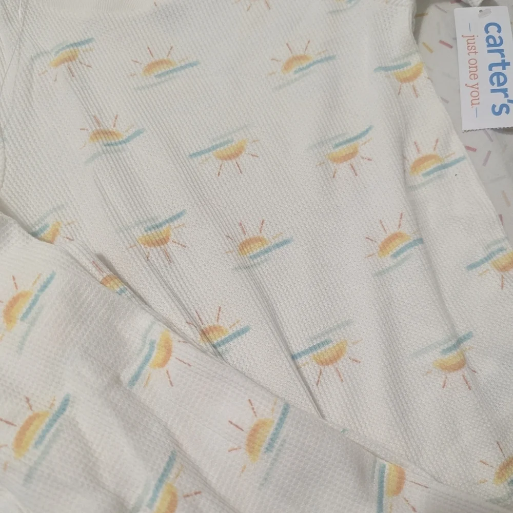 Carter's White Pajama Set with Sun Print